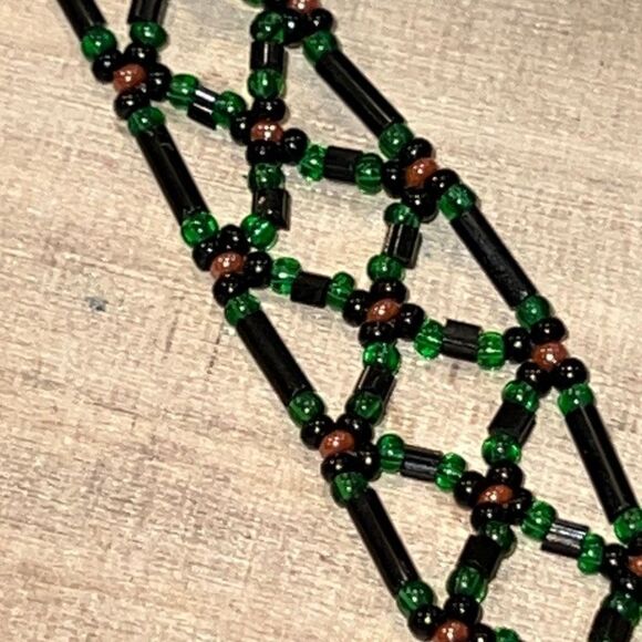 Beaded Macrame Vintage Necklace - Picture 4 of 5